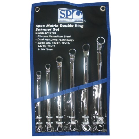 SP - 6PC METRIC RING SPANNER SET 40DEGREE OFFSET 